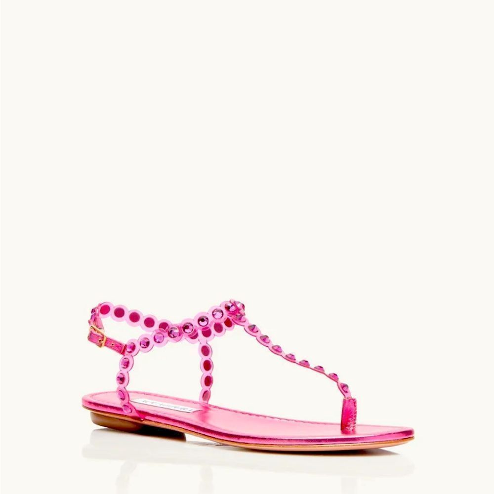 Aquazzura Pink Embellished Sandals